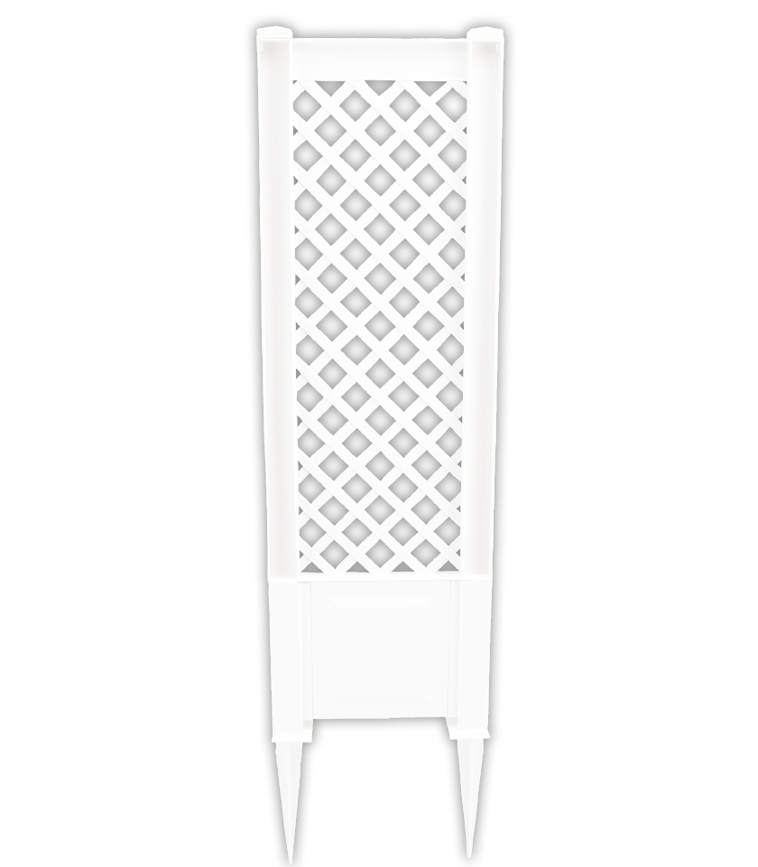 KHW KHW Spalier 43 cm mit zwei Erdspießen, 2er Set, weiß