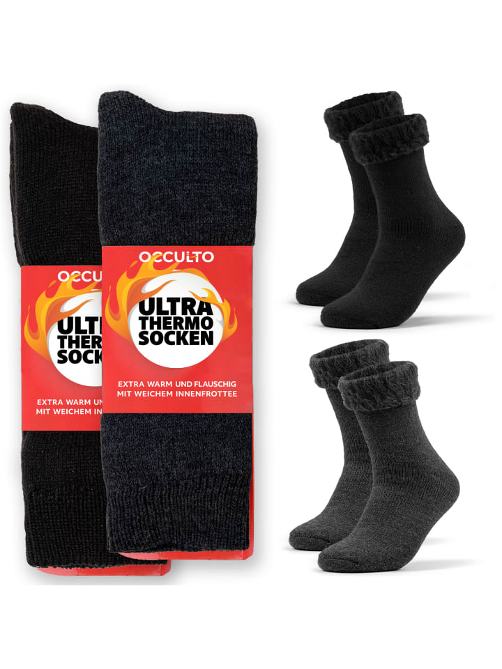 Occulto 2er Pack Ultra Thermosocken Yuki in Schwarz-Anthrazit günstig kaufen