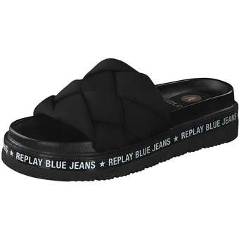 Replay Muddy Braid Pantolette in schwarz