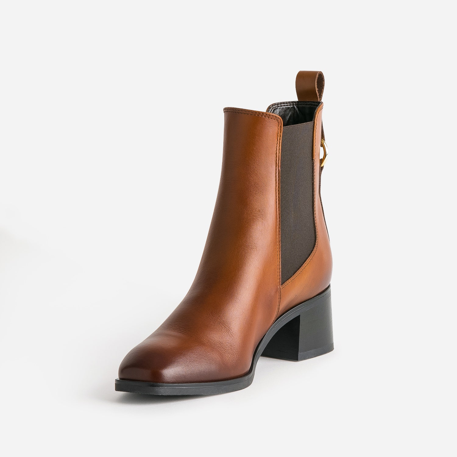 Chelsea boots camel en cuir