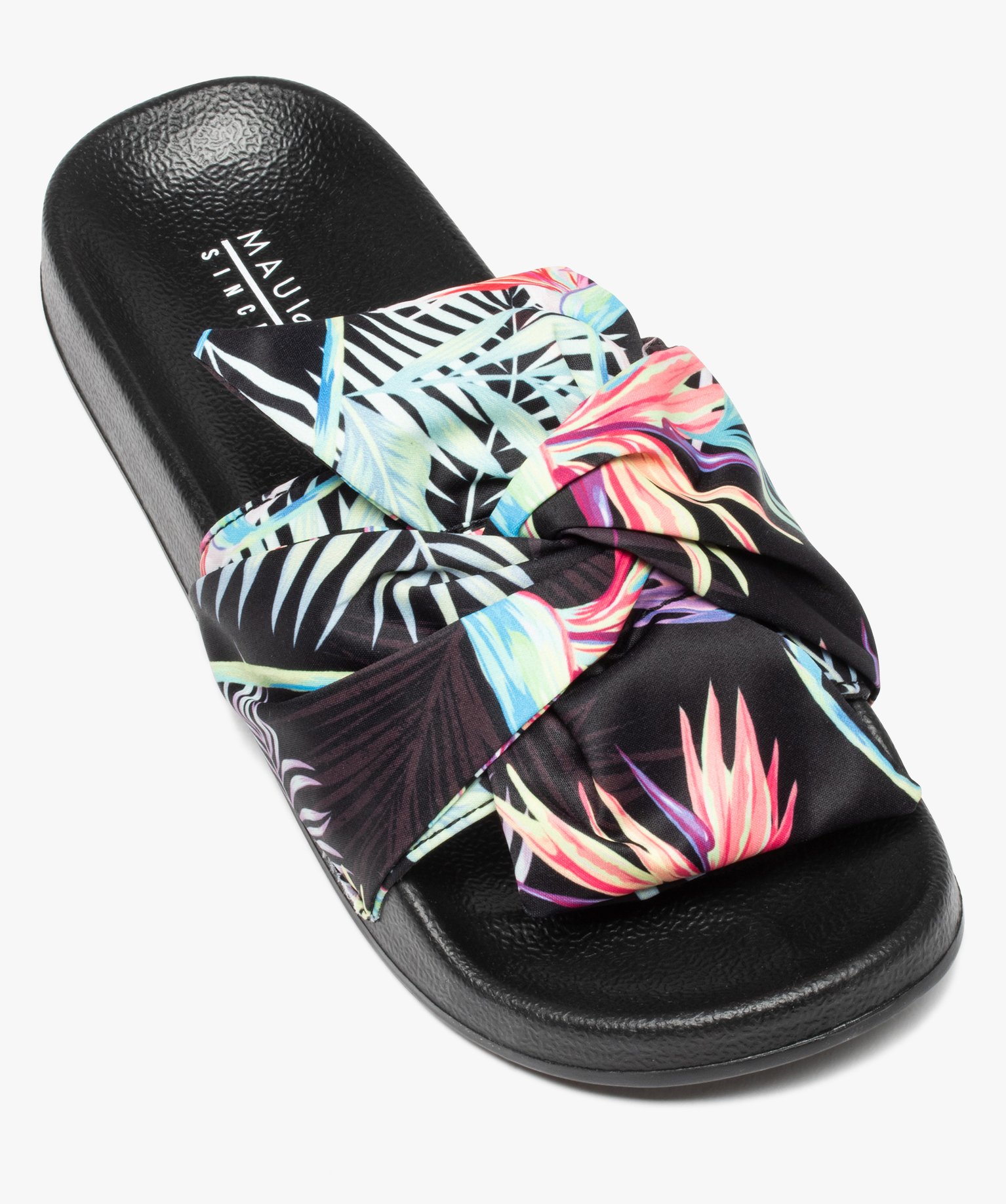 Mules de piscine femme à bandeau drapé – Maui and Sons noir | GEMO