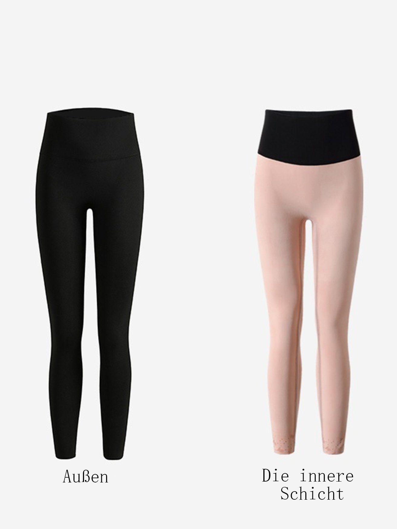 HOHEA H Thermoleggings Shaping Hose Damen Winterhose schwarz gepolstert (1-tlg) und verdickt Bauchstraffung Hose Seamless Tights