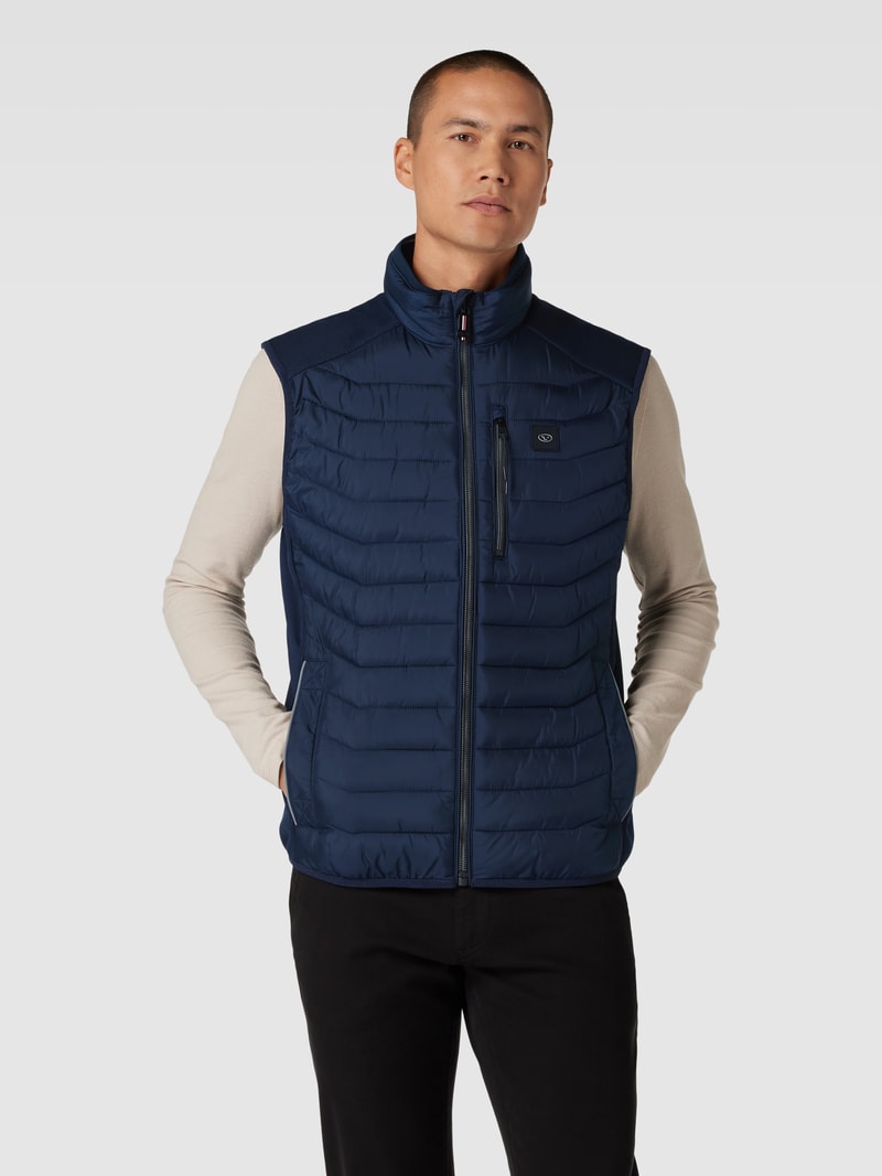 Steppweste mit Label-Detail in marineblau