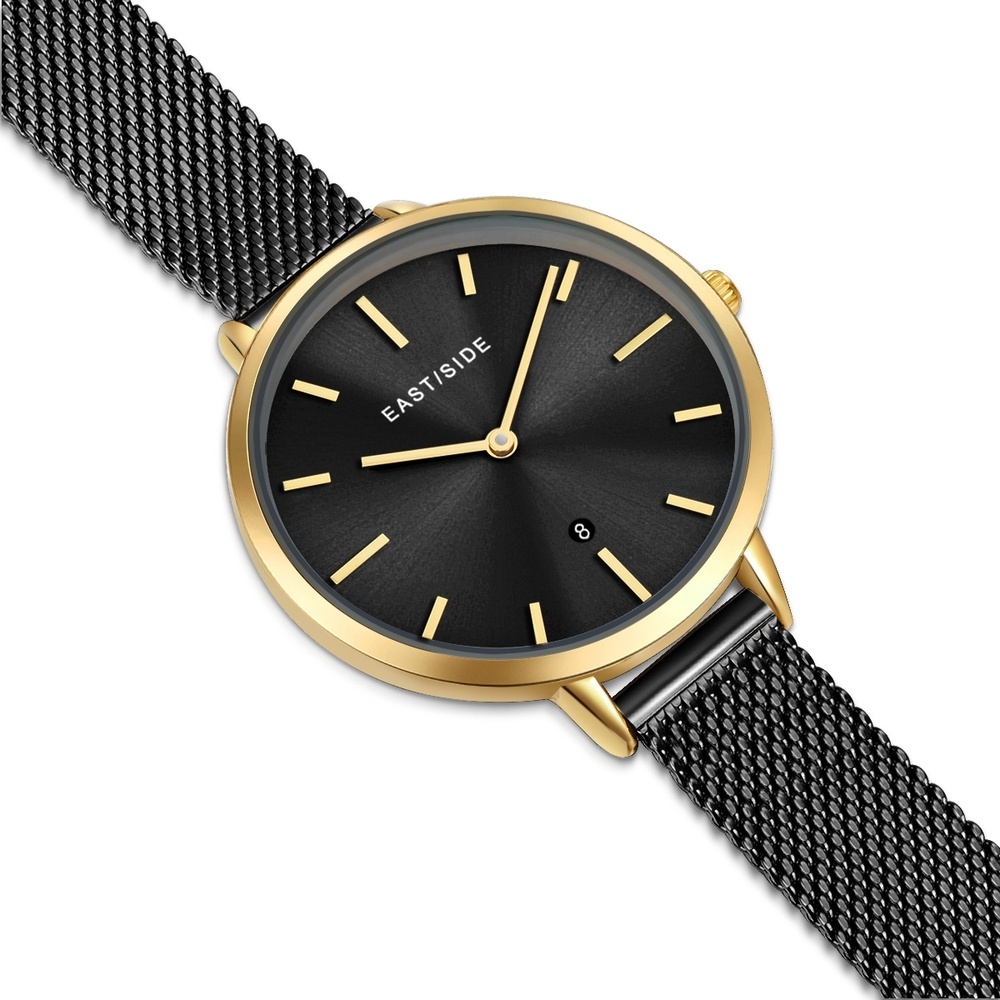 EASTSIDE Montre à quartz Classic en Or jaune Acier inoxydable en Noir Montre
