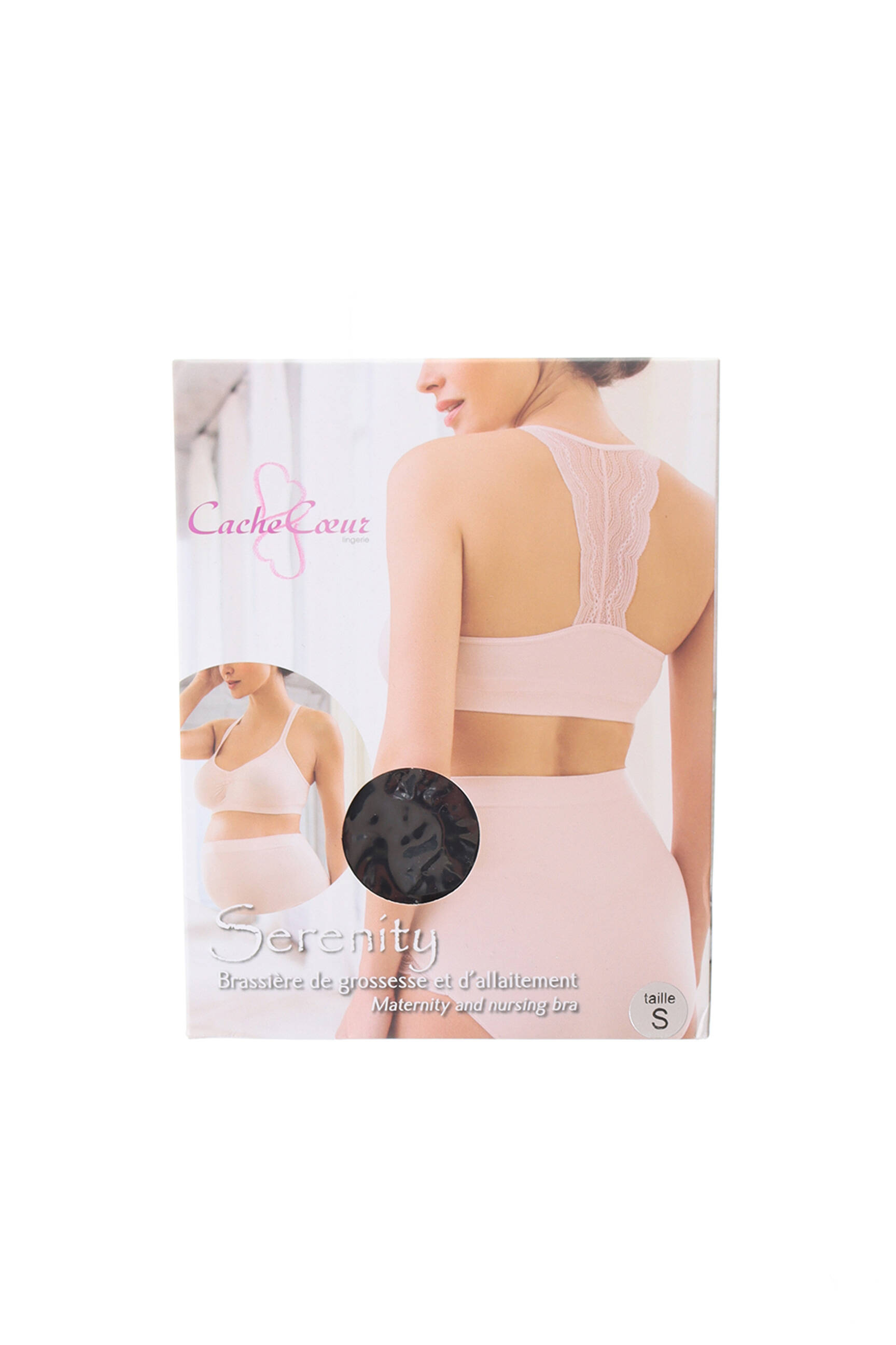 Cache Coeur Lingerie Maternite Femme couleur noir