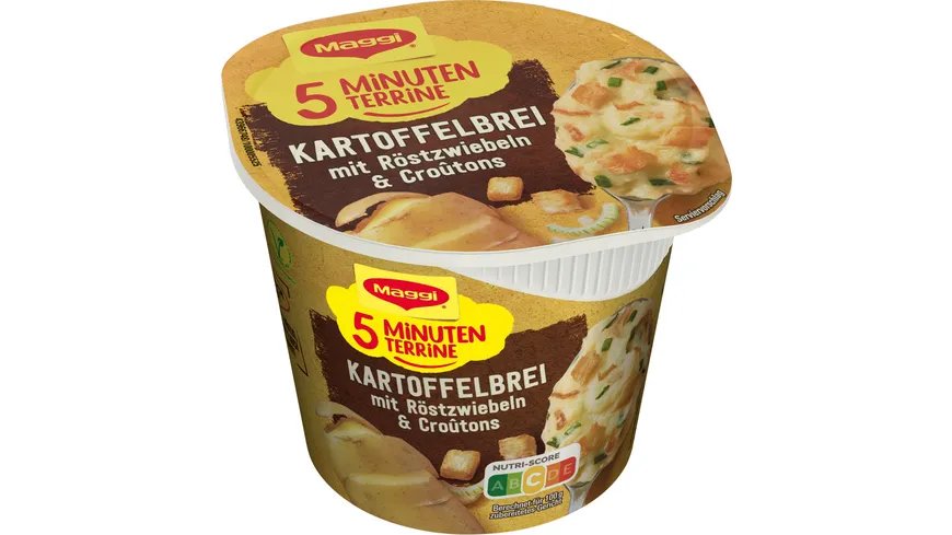 MAGGI 5 Minuten Terrine Kartoffelbrei mit Röstzwiebeln & Croutons 56 g