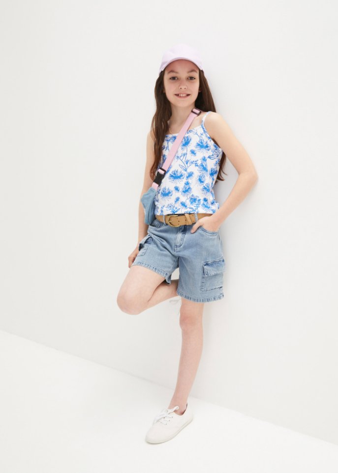 Mädchen Jeans-Cargo-Bermuda