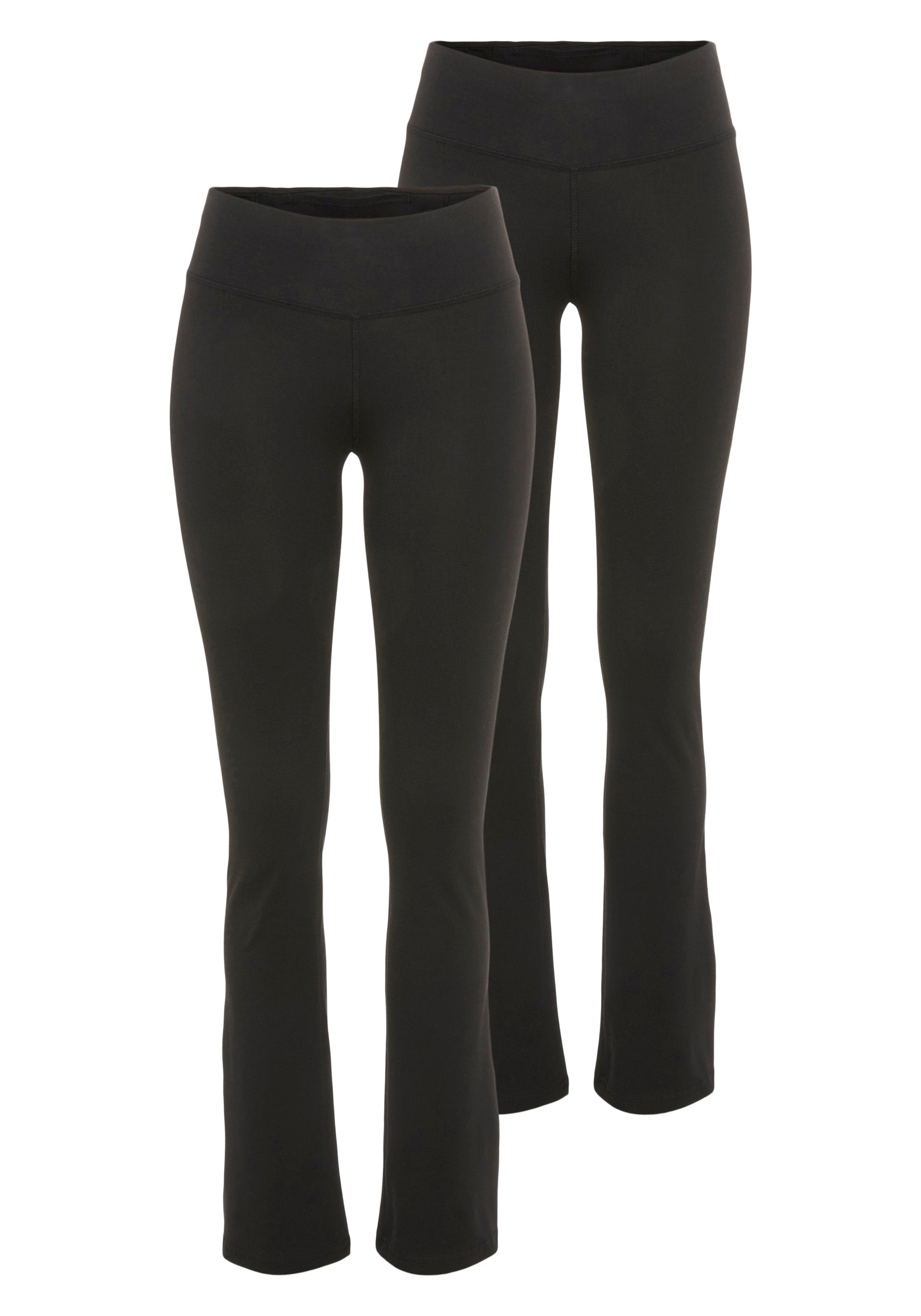 FAYN SPORTS Sporthose Comfort Flare (Packung, 2-tlg., 2er-Pack) aus weichem Baumwoll Jersey