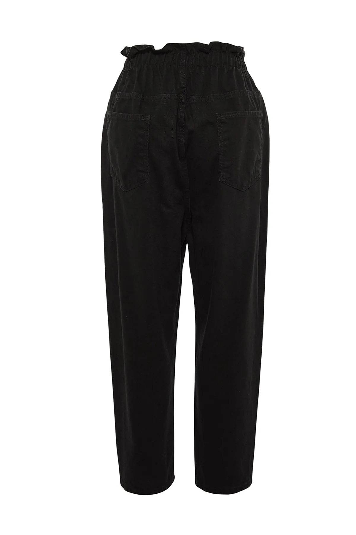 Trendyol Curve  Schwarze Mom-Jeans mit hoher Taille und elastischem Bund TBBAW23JE00002