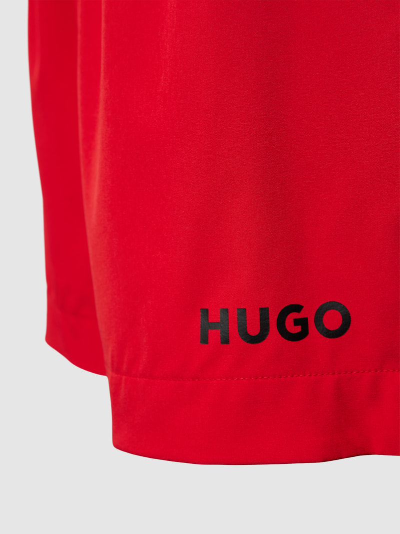 Badehose mit Label-Print Modell 'FLEX' in rot