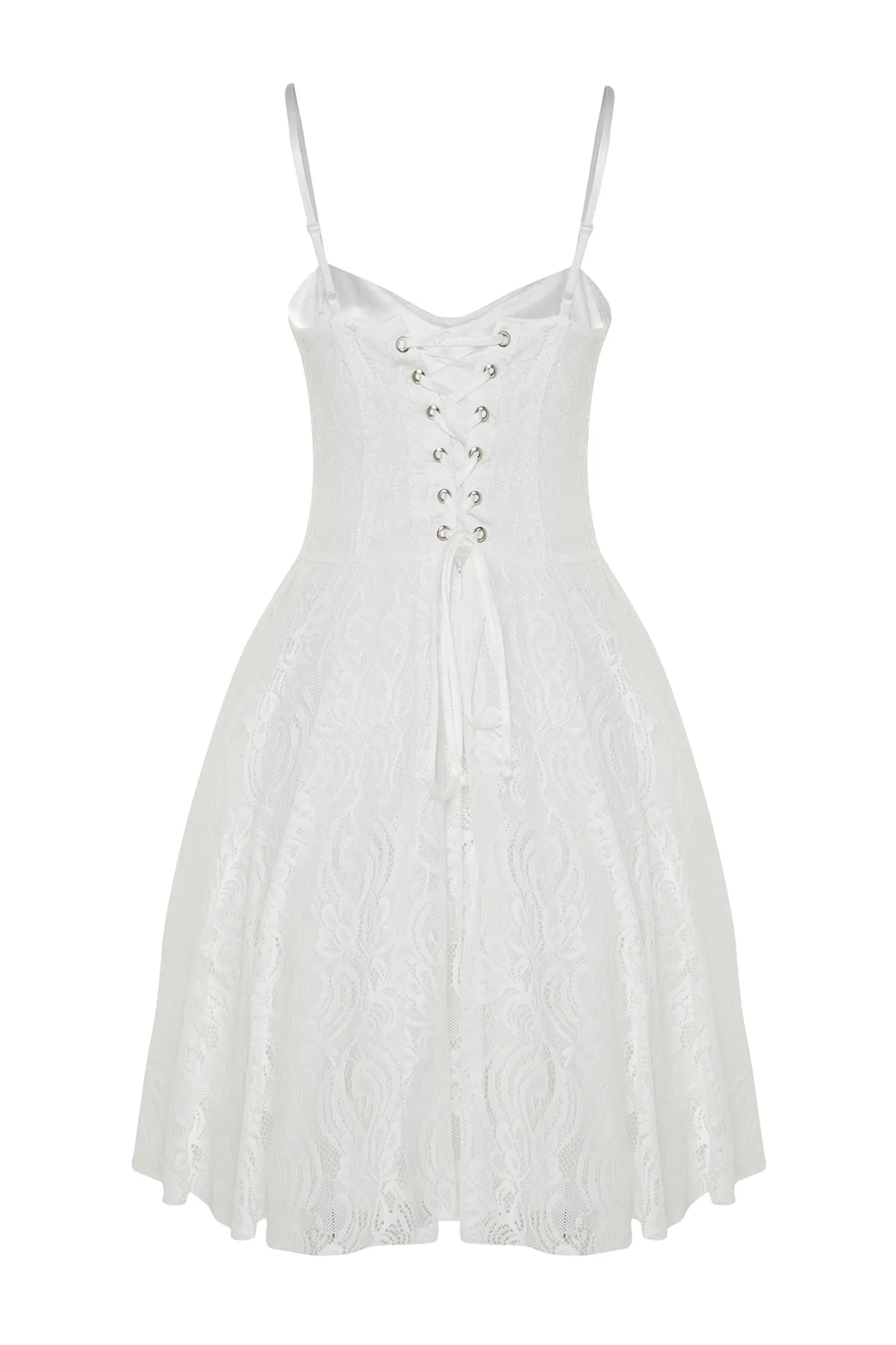 Trendyol Collection  Ecru-Taille geöffnet / Skater-gefüttert Spitze Hochzeit / Hochzeit Elegantes Abendkleid TPRSS23EL00525