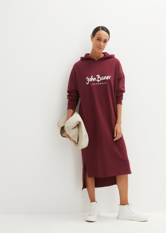Kapuzen-Sweatkleid, oversized