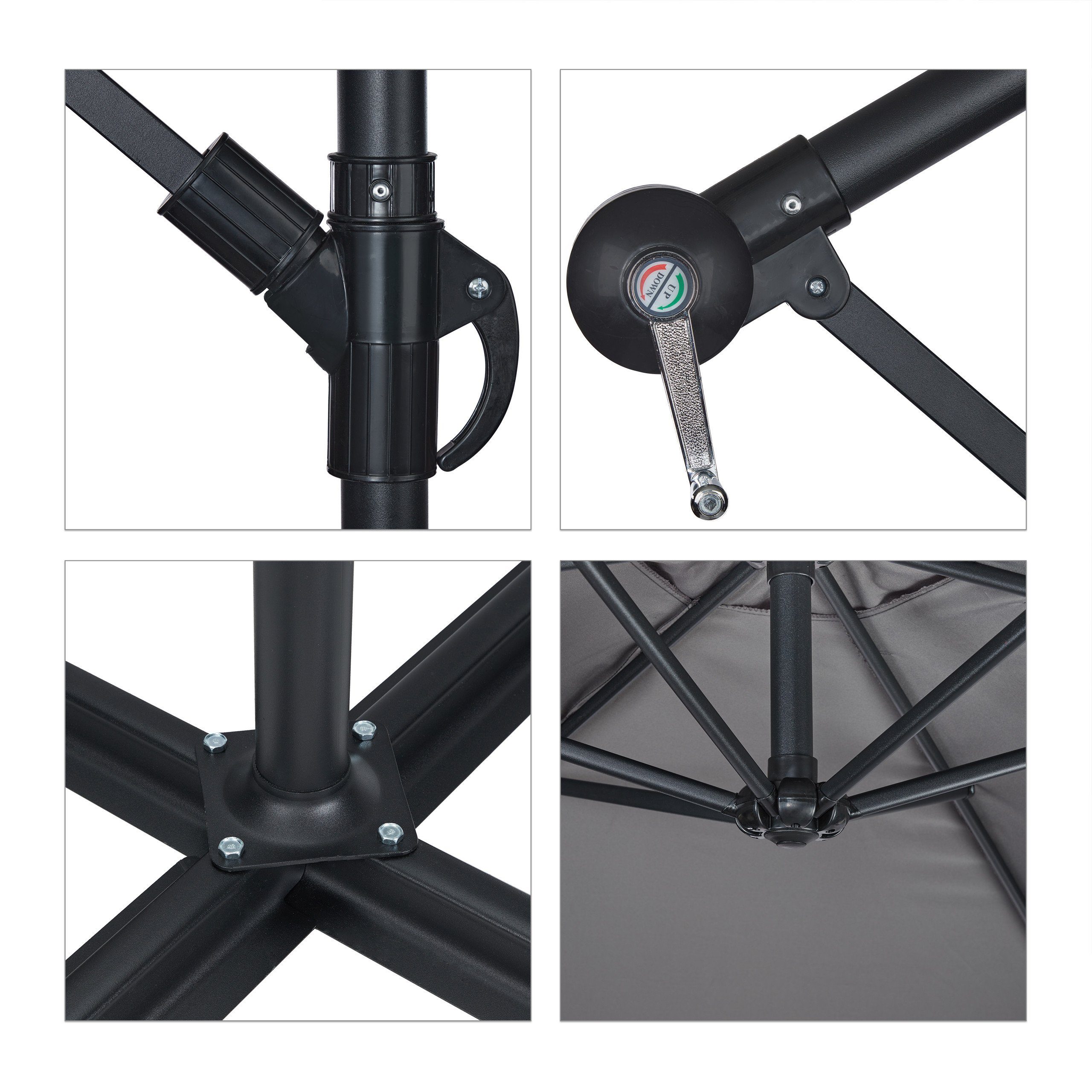relaxdays Ampelschirm Ampelschirm D: 300 cm