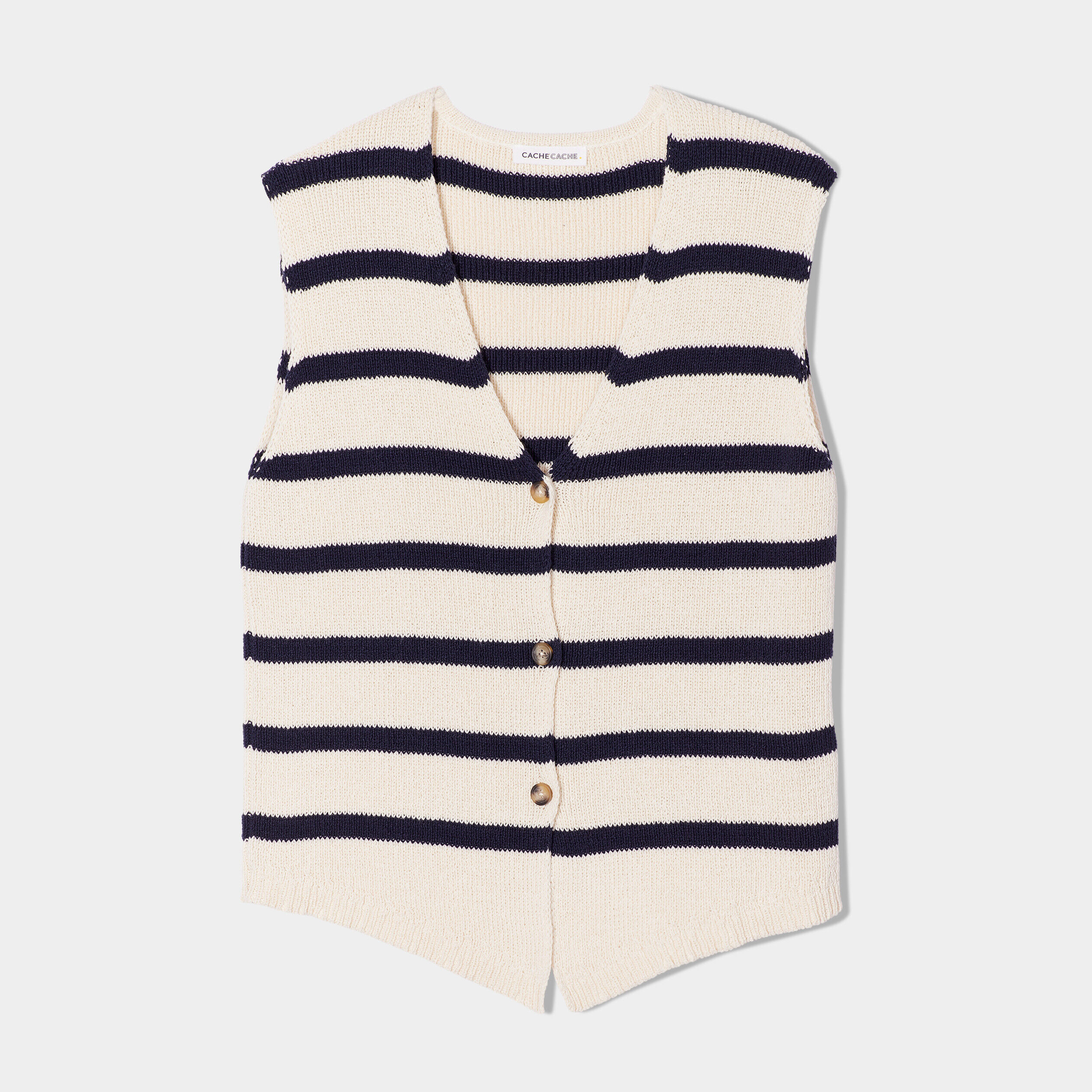 Gilet sans manches ecru femme | Cache Cache