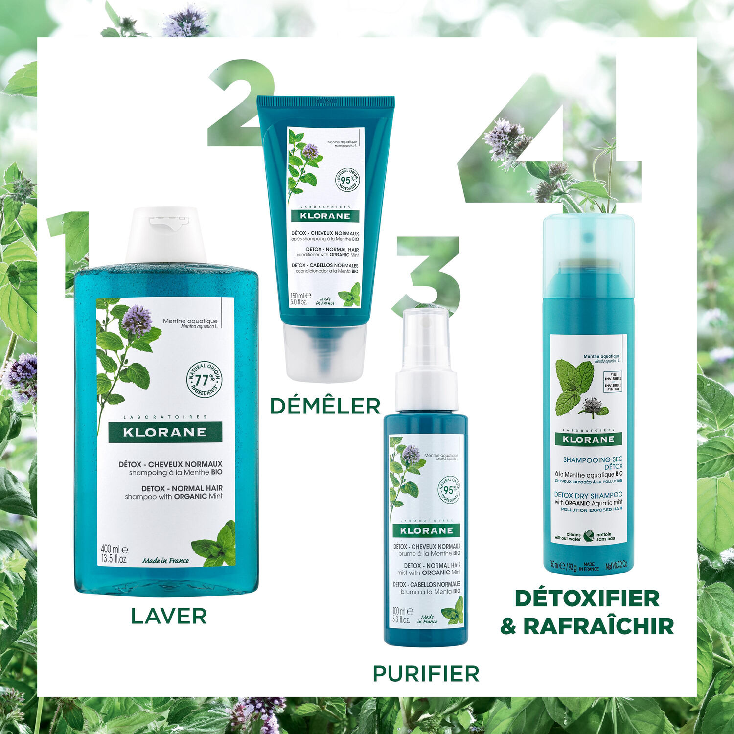 Klorane Shampoing Sec Menthe Aquatique Bio - 150 ml