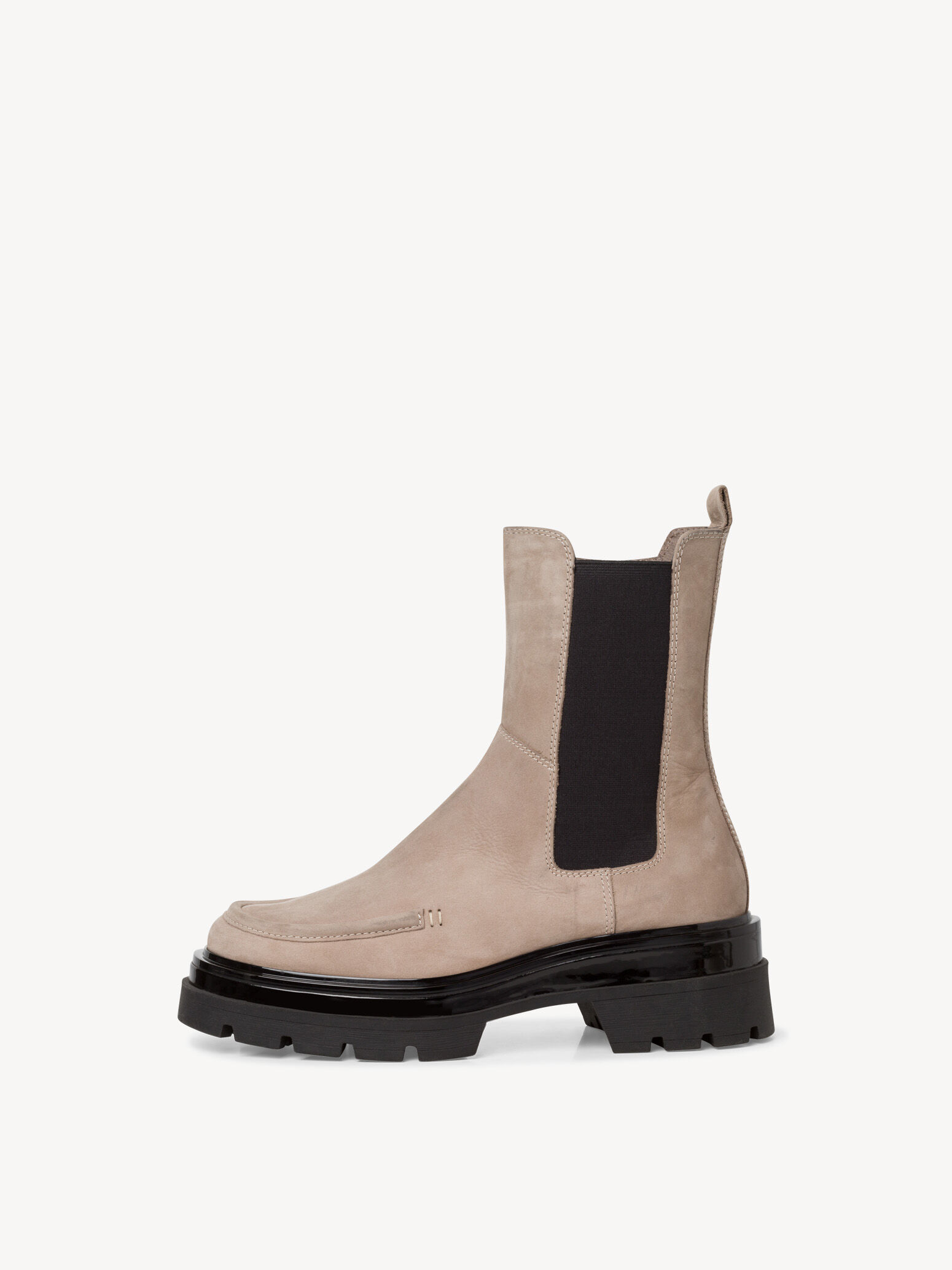 Bottine Chelsea en cuir - beige