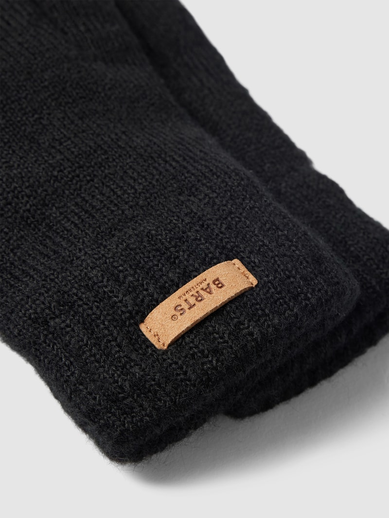 Handschuhe mit Label-Detail Modell 'Witzia' in schwarz