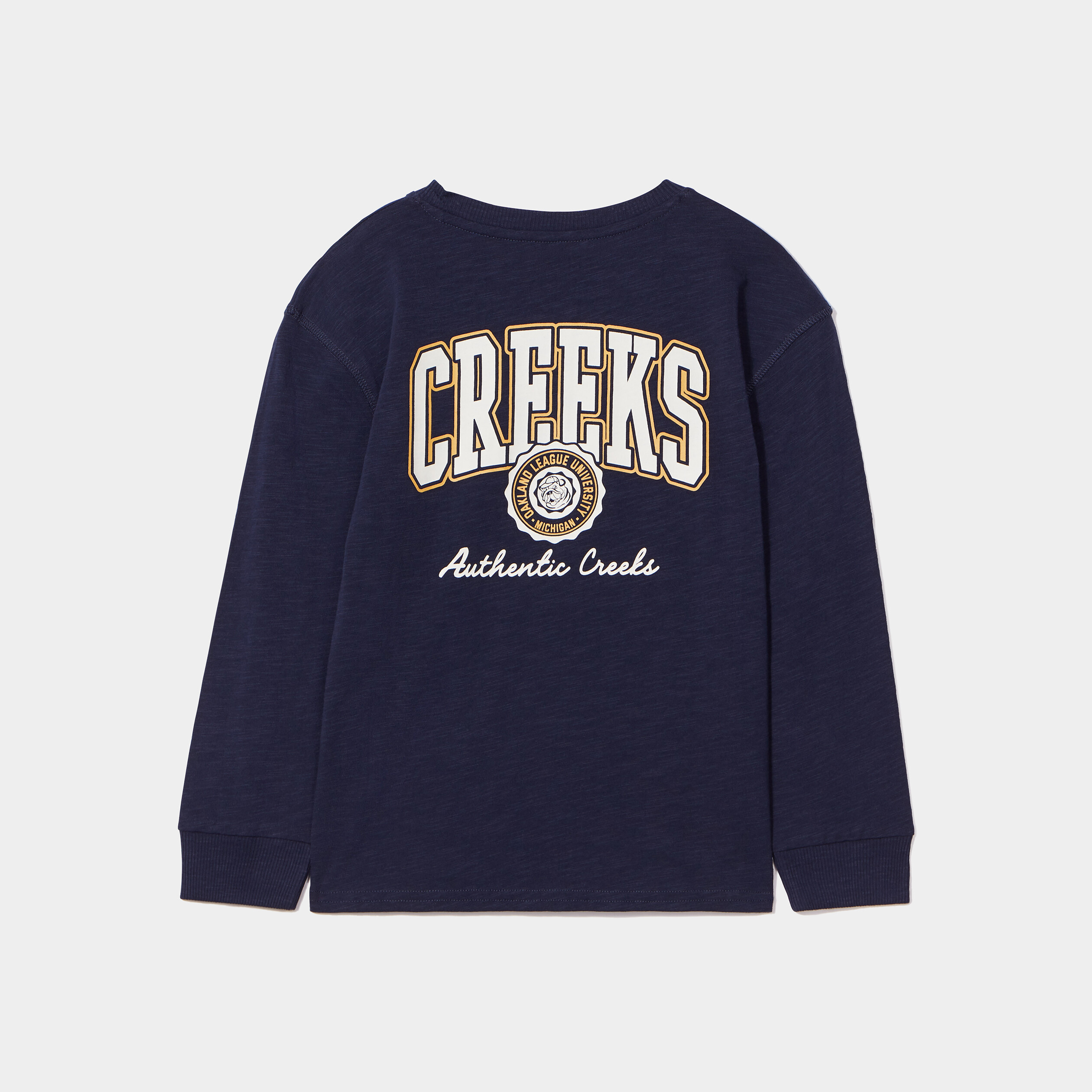 T-shirt manches longues coton Creeks bleu marine garçon | La Halle