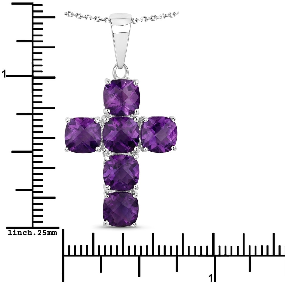 Rafaela Donata Chaîne Croix Argent sterling Améthyste en Argent Bijoux