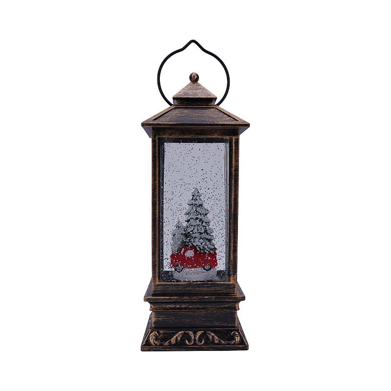 Home Lykt 10,5x28,5 cm LED vann/glitter
