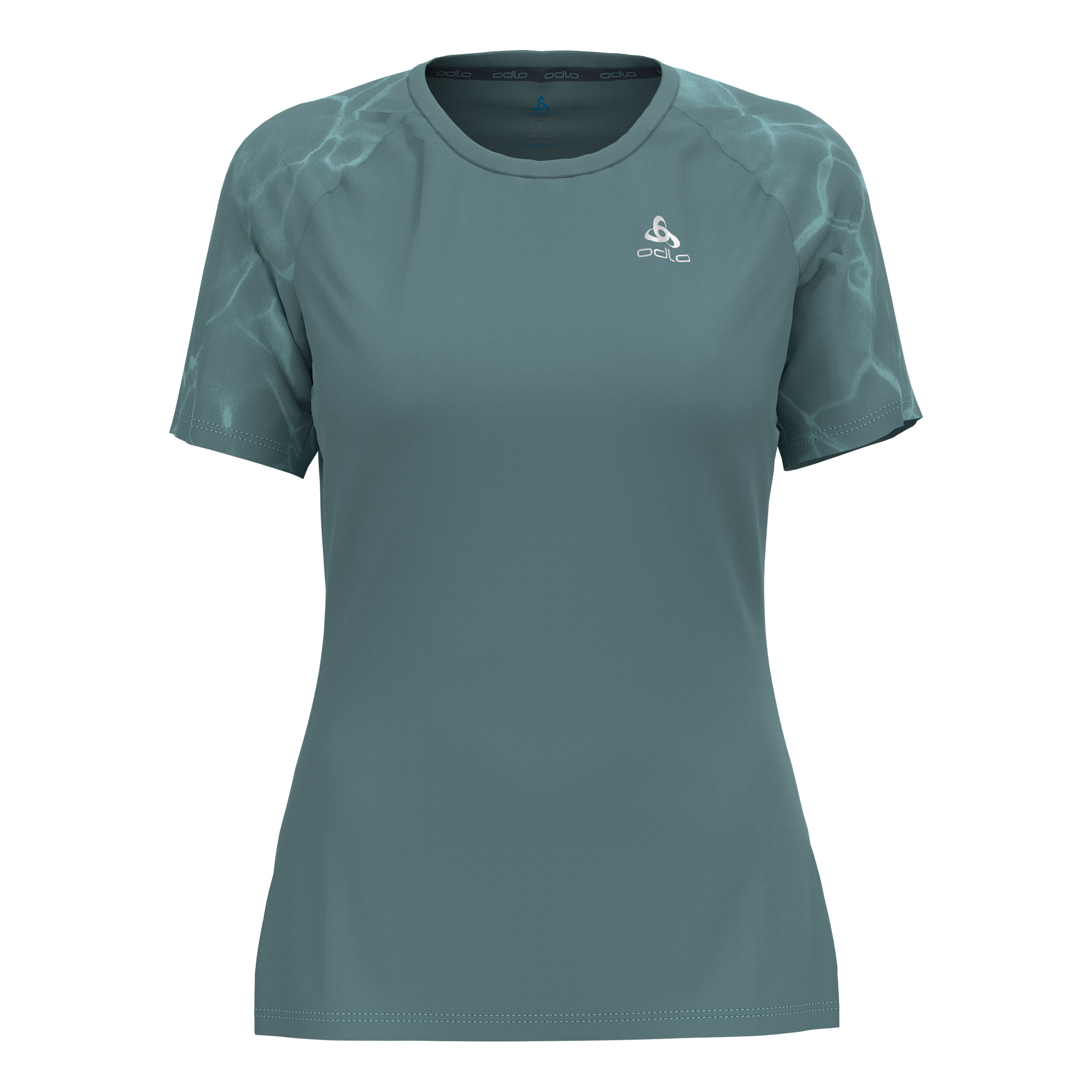 Essential Print Crew Neck Laufshirt Damen - Blaugrau