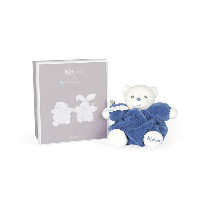Peluche ourson Patapouf bleu océan Plume 18 cm Kaloo