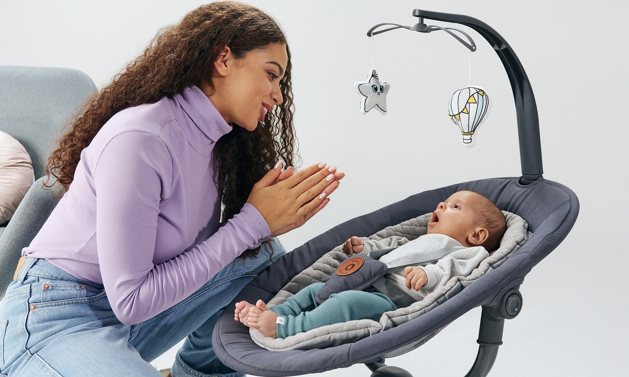 lionelo Babywippe LO-RALF, 2in12-stufige VerstellungVon der Geburt bis 9 kg