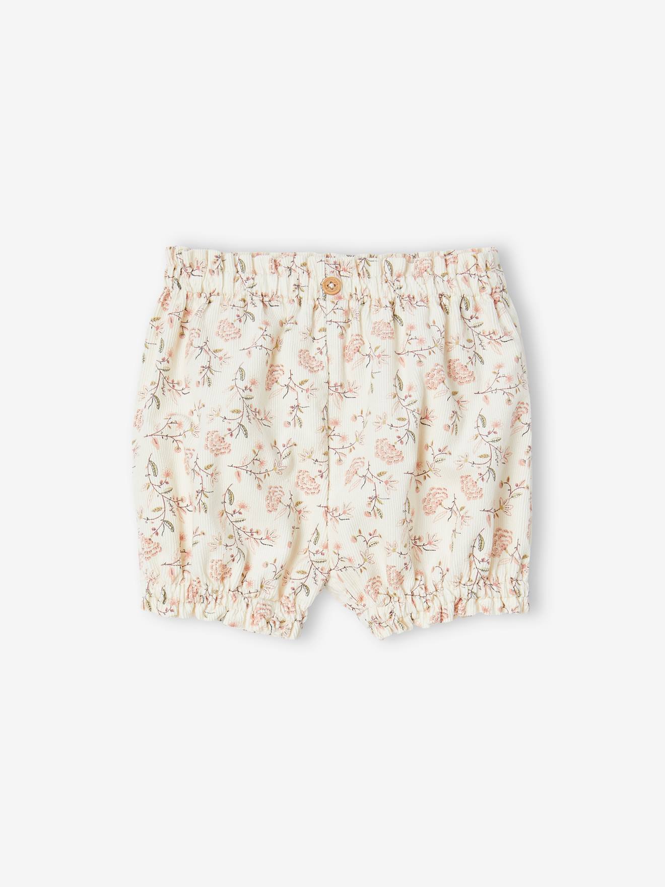 Vertbaudet 2er-Pack Baby Samt-Shorts - altrosa
