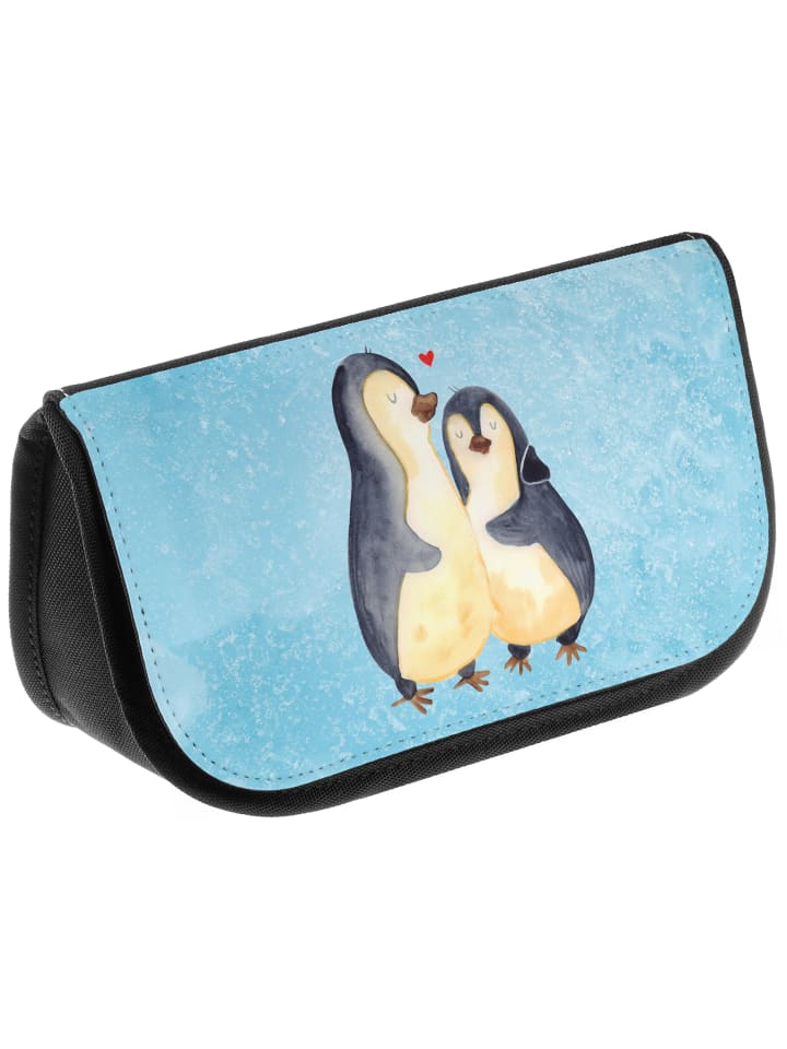 Mr. & Mrs. Panda Kosmetiktasche Pinguin umarmen ohne Spruch in Eisblau günstig kaufen onesize
