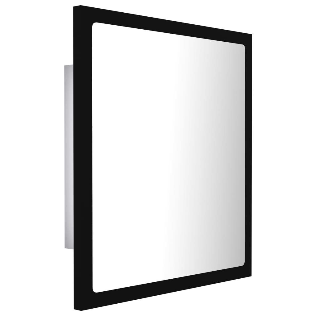 vidaXL Badezimmerspiegelschrank LED-Badspiegel Schwarz 40x8,5x37 cm Acryl (1-St)
