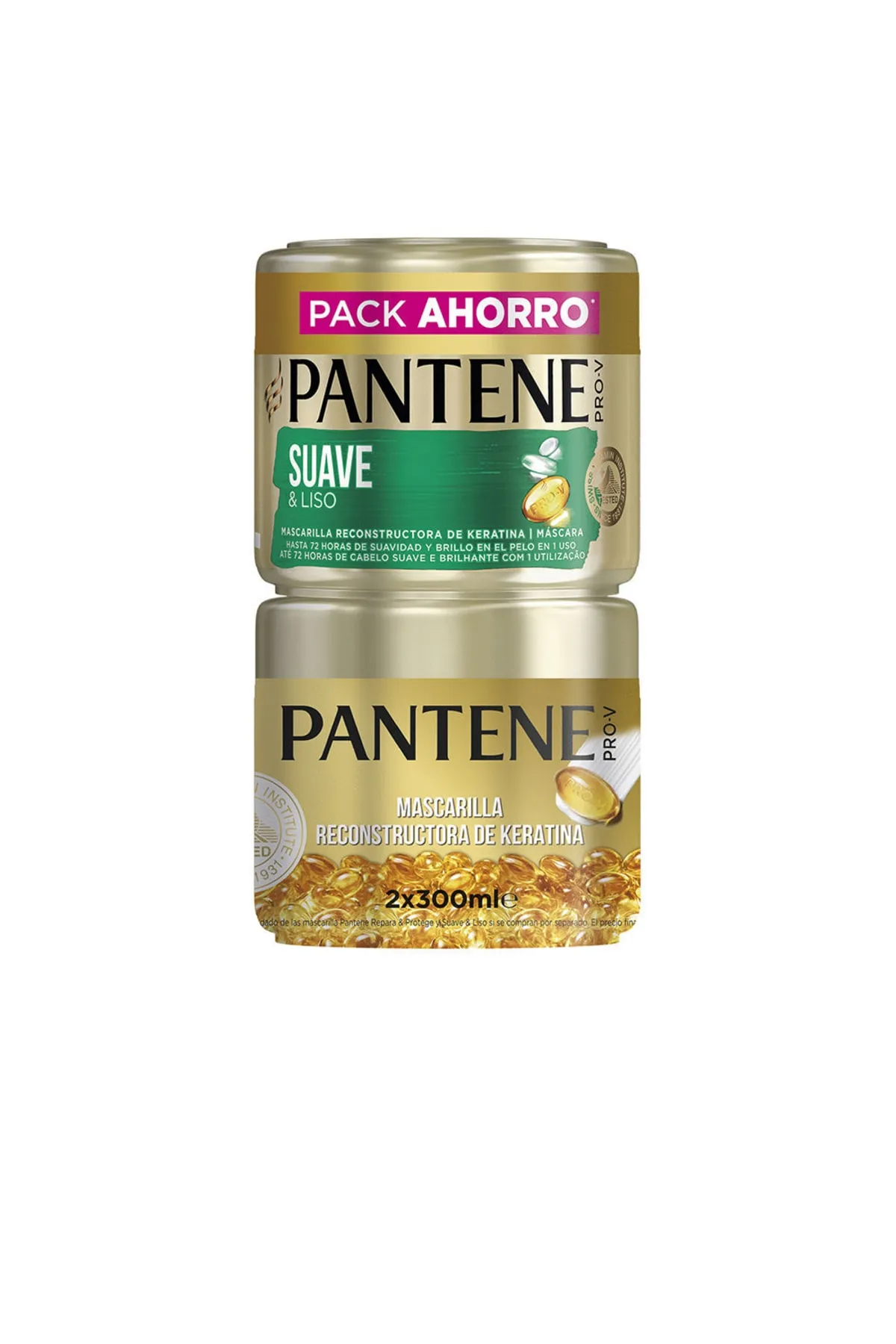 Pantene  Weiche und glatte Maske, Lot 2 x Pantene 300 ml