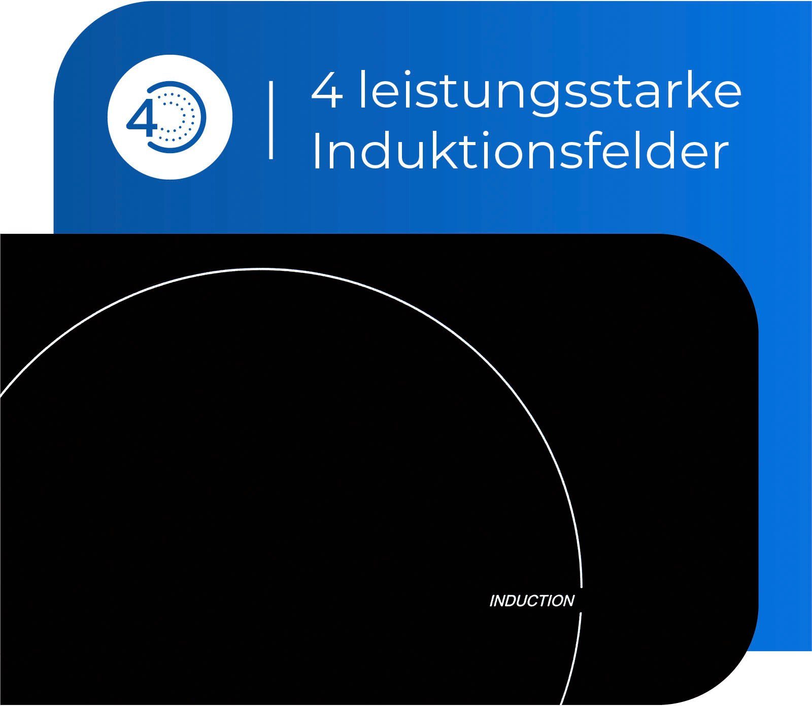 exquisit Induktions Herd-Set BAKOIN555601U, mit Teleskopauszug nachrüstbar