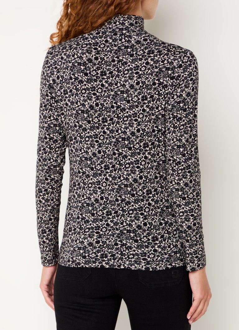 Cămașă Aurélie cu mânecă lungă, guler înalt și imprimeu floral, de la Gerard Darel.