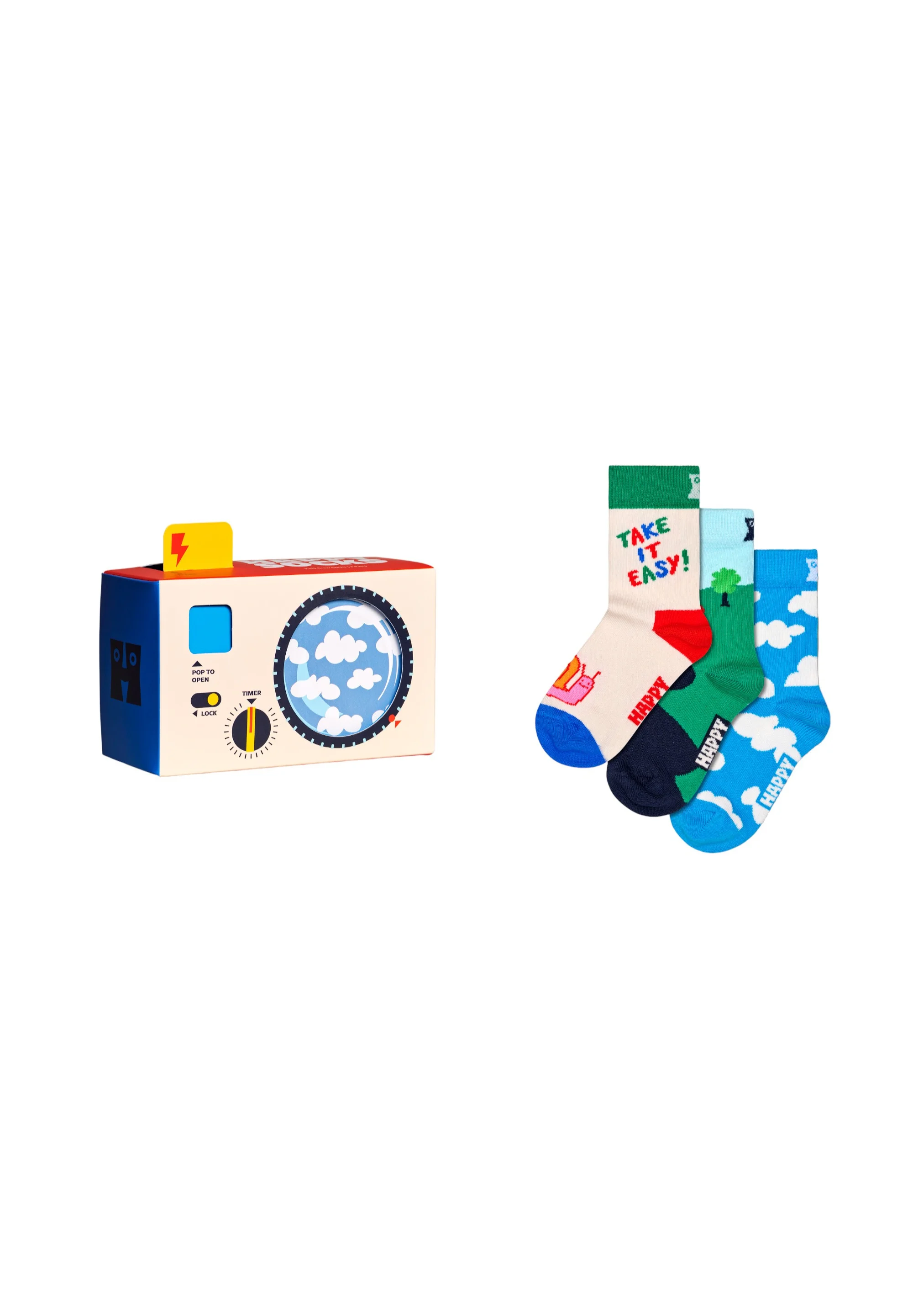 Calcetines Happy Socks - Pack de 3 - Set de regalo con cámara