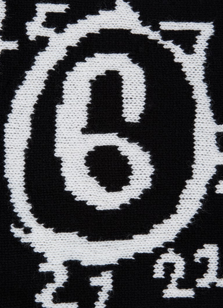 Sciarpa in lana MM6 con logo lavorato a maglia, 190 x 45 cm