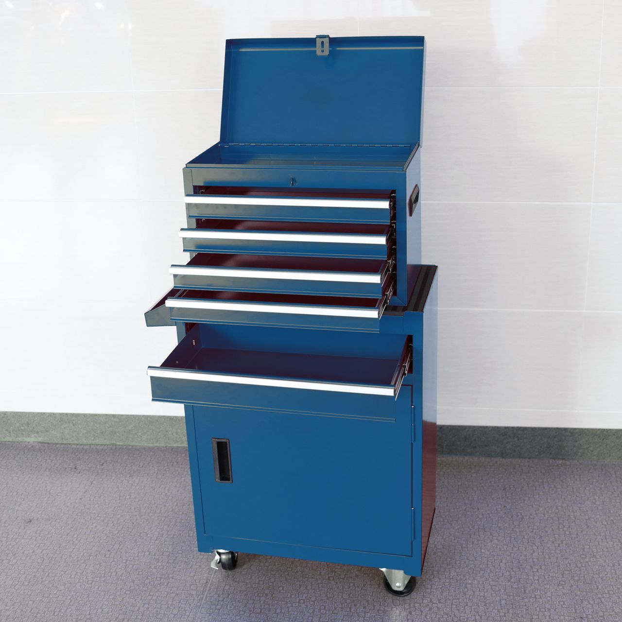 Tech Craft Tech Craft Werkstattwagen, blau, 5 Schubladen