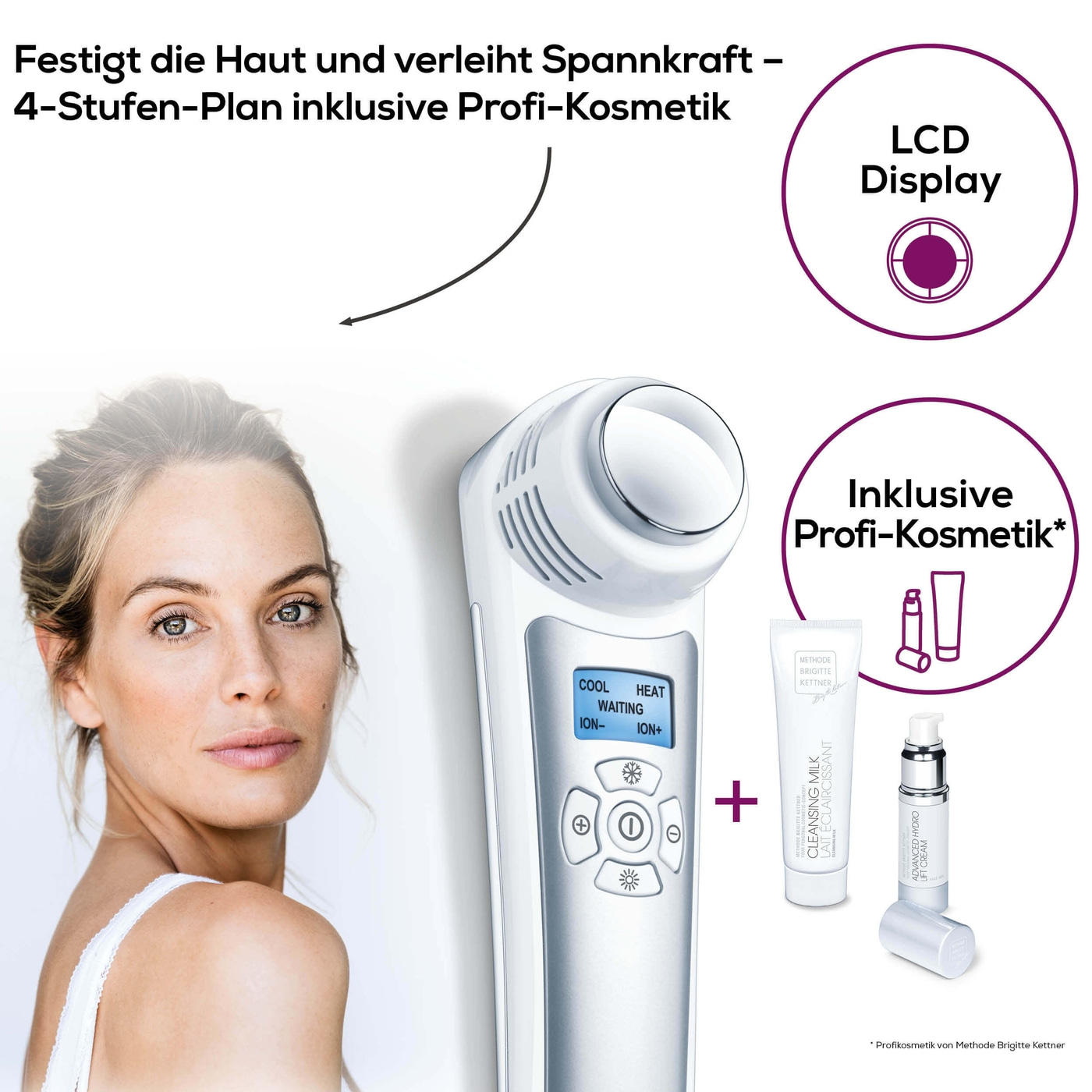 Beurer Anti-Aging-Gesichtspflege FC 90 Pureo Ionic Skin Care-Anti-Aging-Gesichtspflege mit faltenreduzierender Wirkung