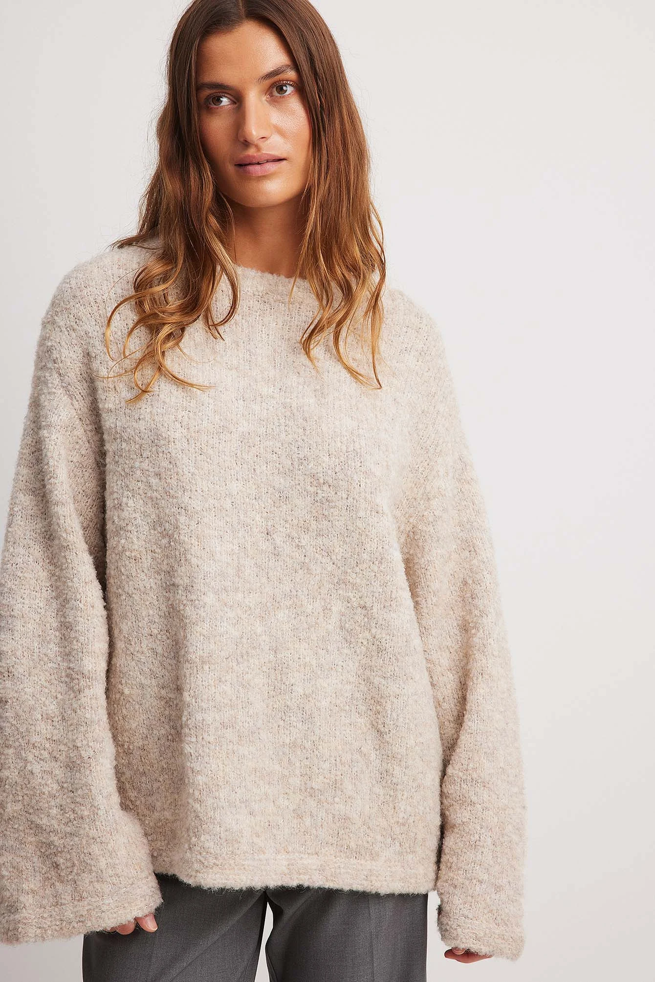 Oversize Strickpullover mit Rundhalsausschnitt