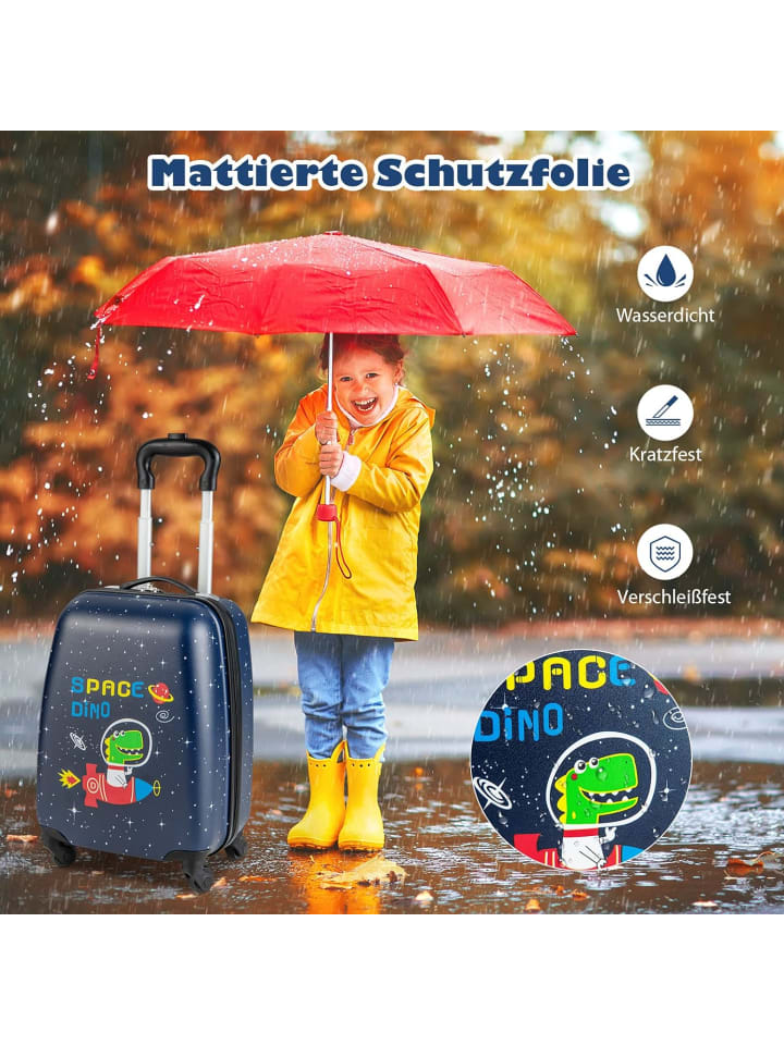 COSTWAY 2 tlg. Trolley mit Rucksack in Schwarz günstig kaufen onesize