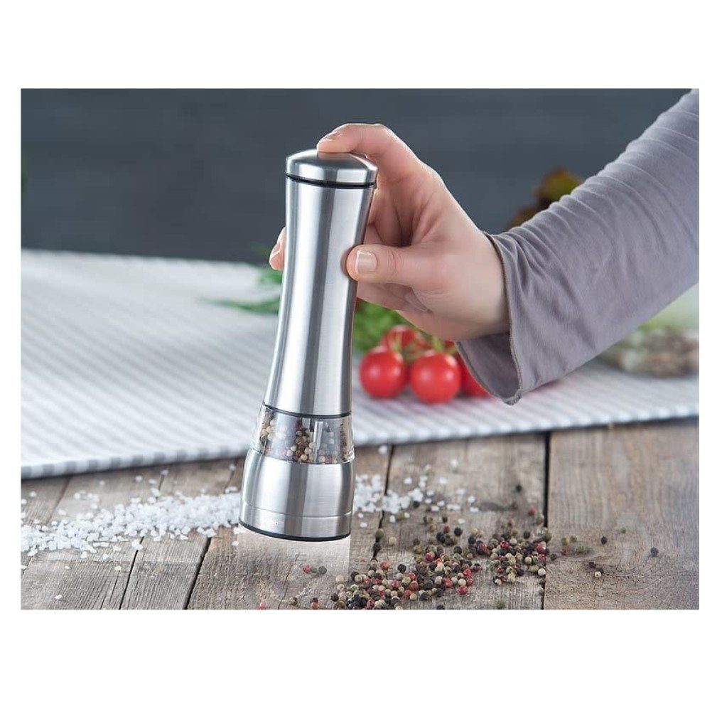 Zwilling Salz-/Pfeffermühle elektrische Gewürzmühle mit Deckel, 2 Stk,Salz- / Pfeffermühle elektrisch, Salzmühle & Pfefferstreuer elektrisch, Salzstreuer Pfeffer Salz Mühle