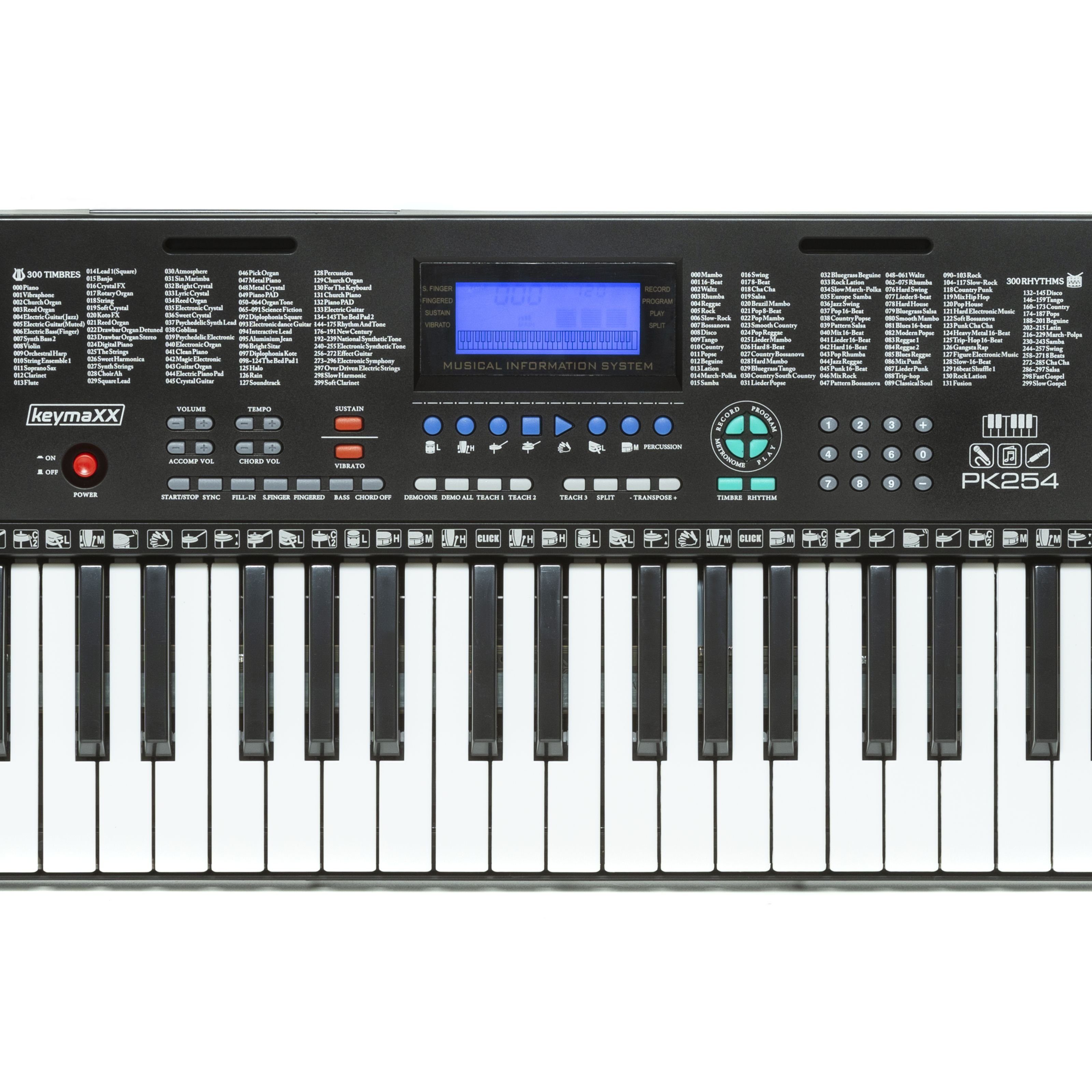 keymaXX Home Keyboard, Kinder Keyboard mit 54 Tasten, Mikrofon, Notenhalter, Effekte, Aufnahm