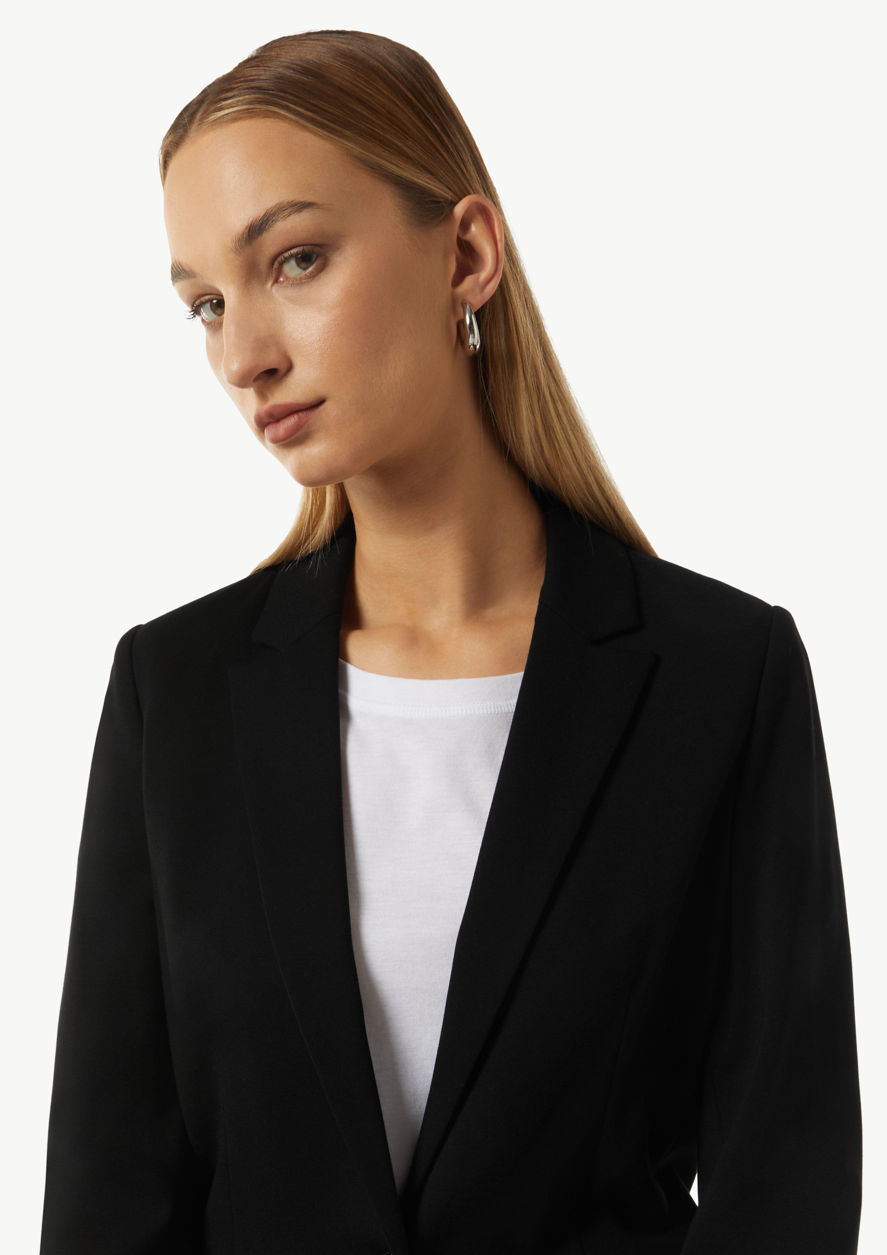 Blazer aus Jersey mit Reverskragen - schwarz
