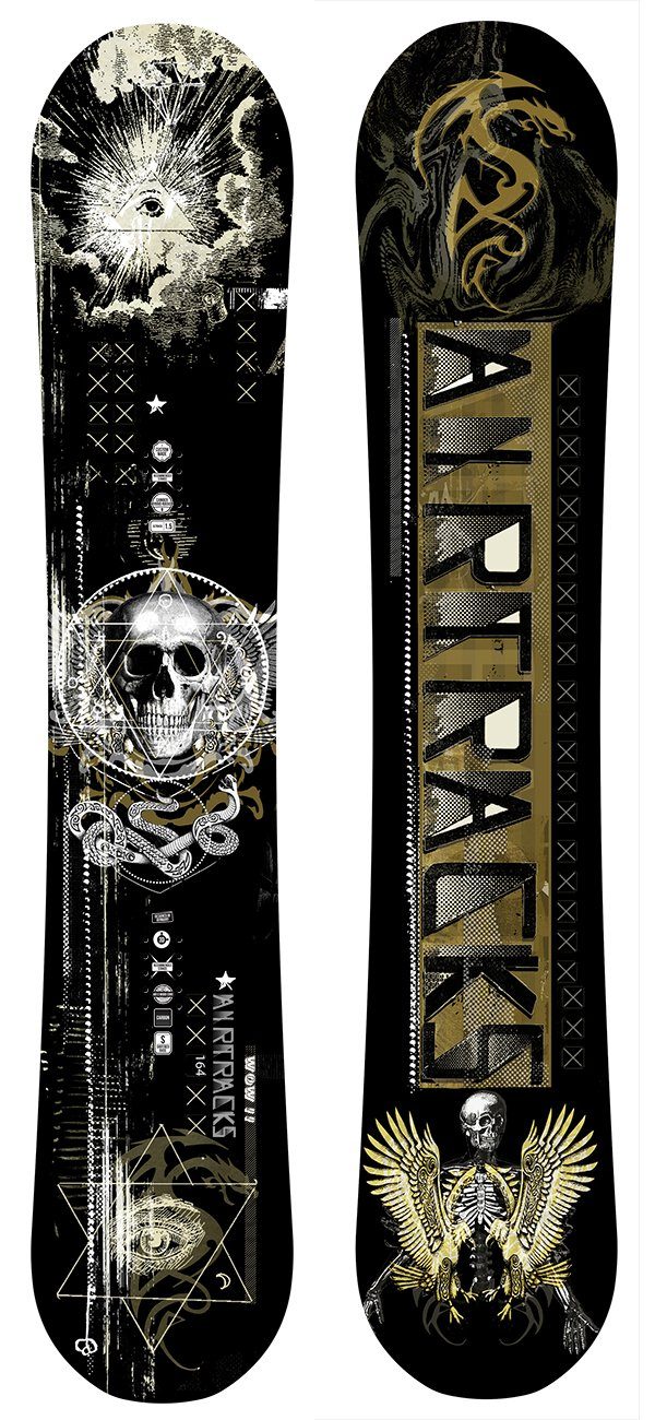 Airtracks Snowboard Snowboard Komplett Set WOW Carbon Rocker (4er Pack), Snowboard + Bindung Master Fastec + Boots + Bag / 155 160 164 cm
