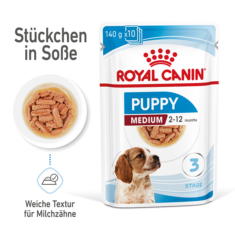 ROYAL CANIN Hundenassfutter ROYAL CANIN Medium Puppy 10x140g
