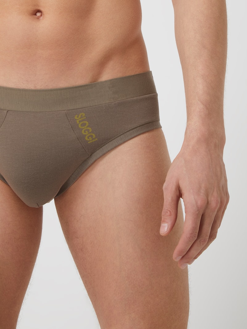 Slip mit Stretch-Anteil im 2er-Pack in olivgrün