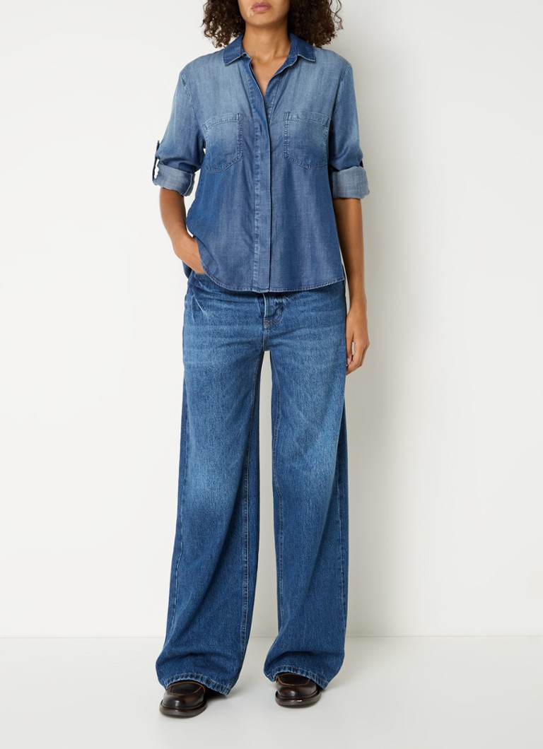 Bella Dahl Chambray -pusero rintataskuilla