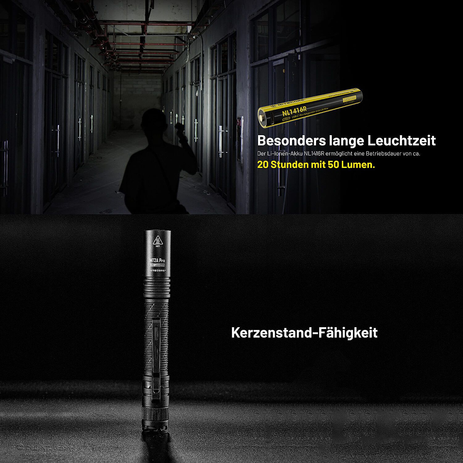 LED Taschenlampe MT2A PRO - 1000 Lumen