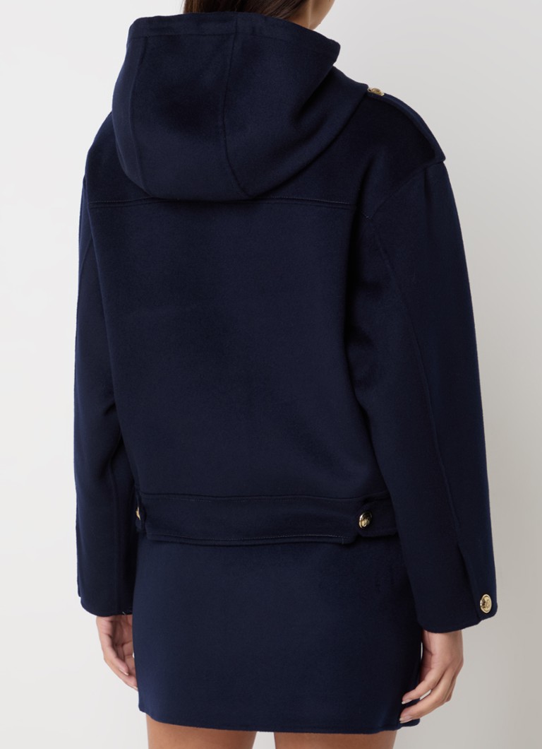 Cappotto di lana Sandro con cappuccio e tasche laterali