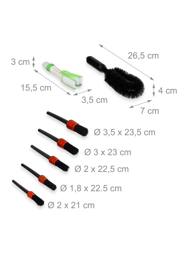 relaxdays 14-tlg. Auto-Reinigungsset in Bunt günstig kaufen onesize