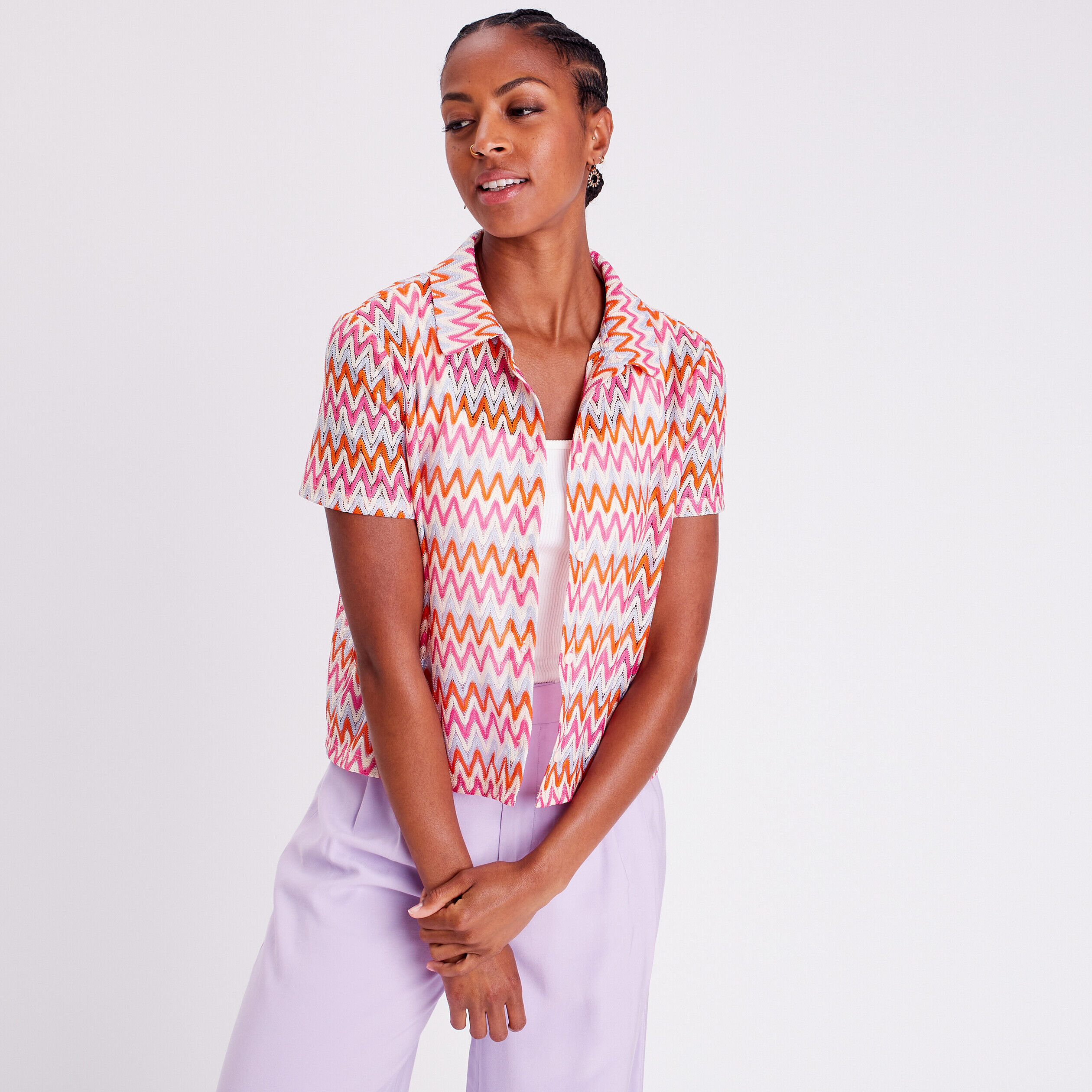 Chemise aspect crochet orange femme | Cache Cache